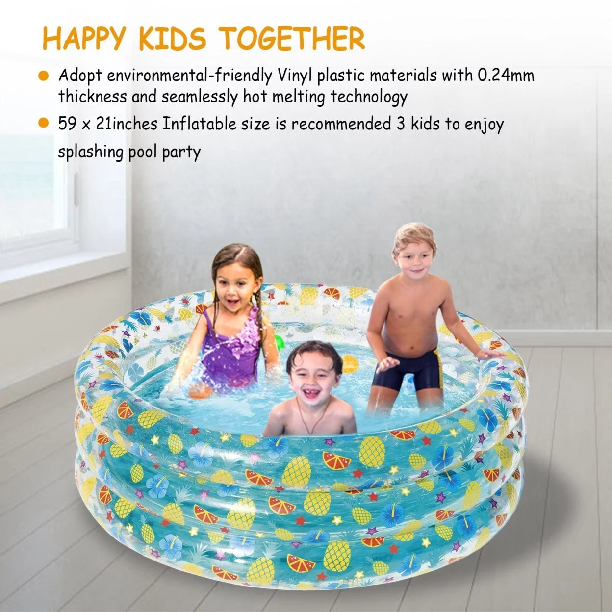 Blow Ball 3 Pool Kids Swim For Pool Center 59x21in Up Swimming Family Pool Inflatable Foldable