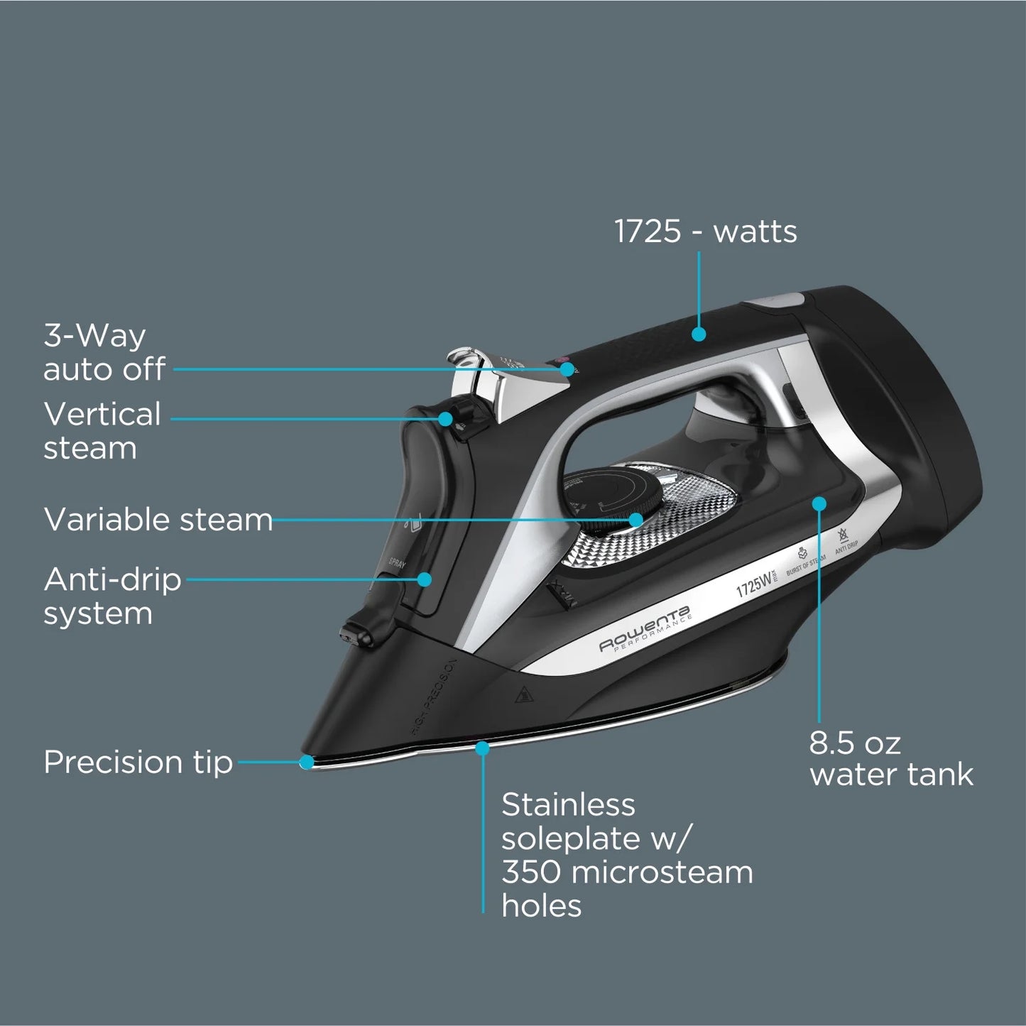 Cordreel Rowenta Accessteam Iron, Black