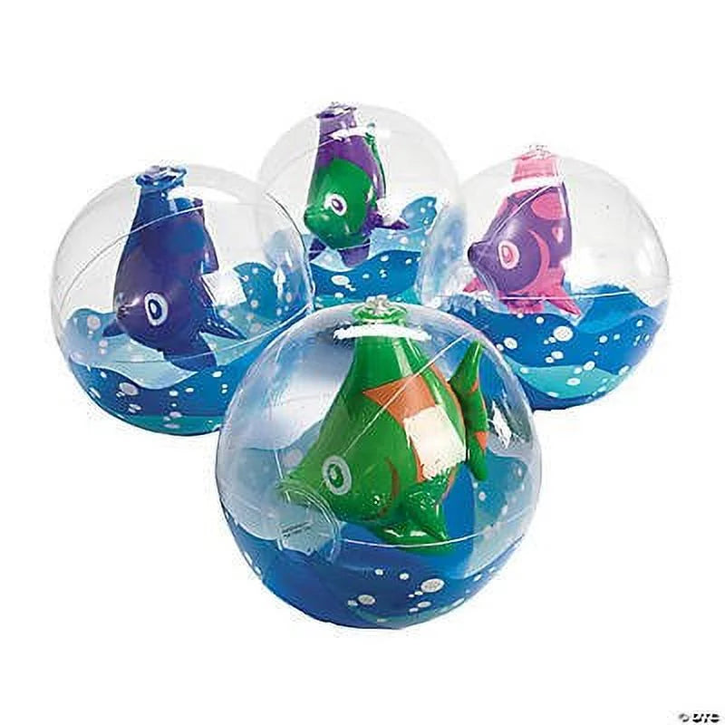 - - Party Inflate Fish Beach Favors 12 Balls Tropical In Pieces