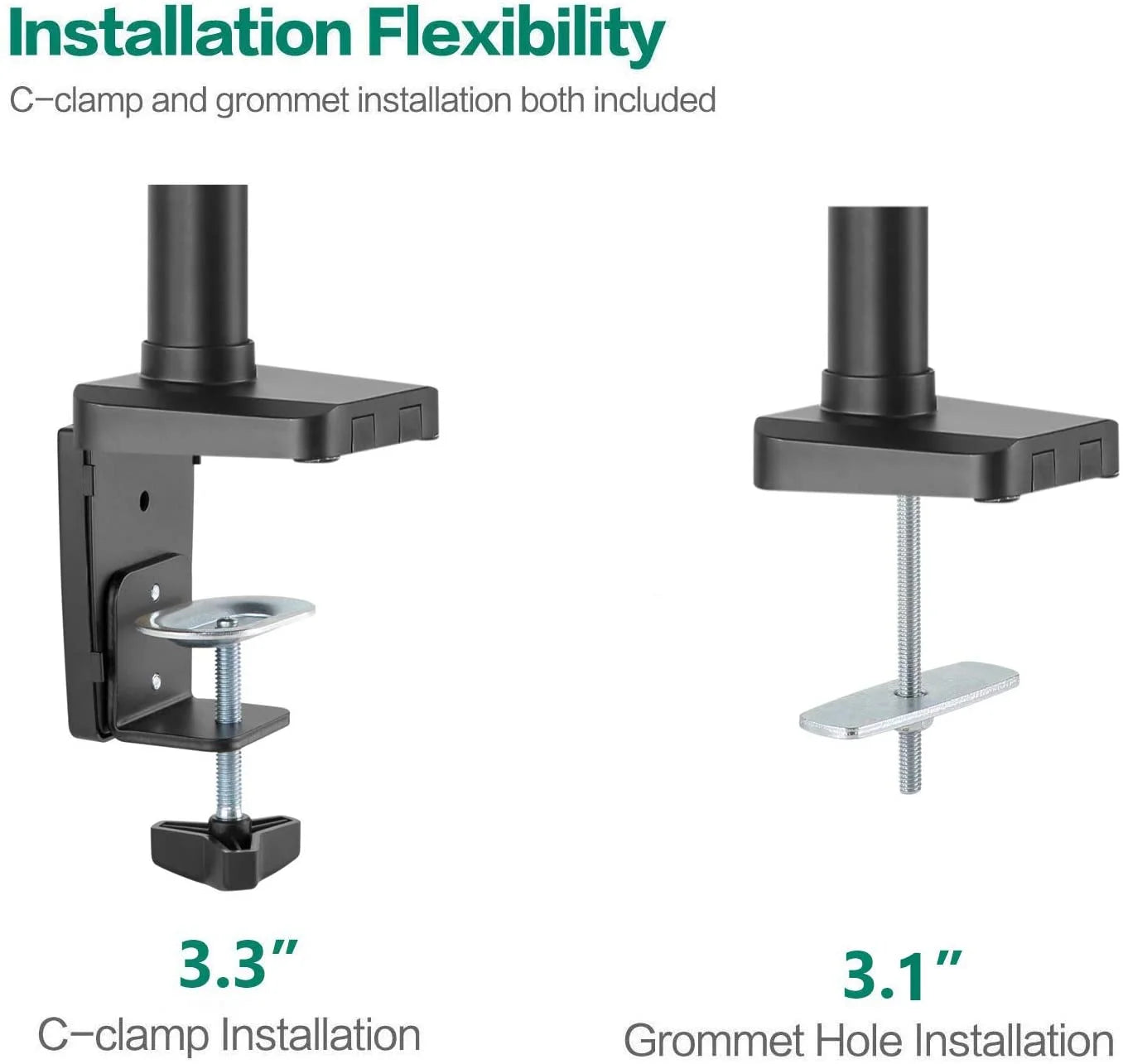 up Monitor Weight Stand for LCD Fully Desk 15.4lbs Premium Display Adjustable Triple to Gas 27 Capacity inch, Spring Mount