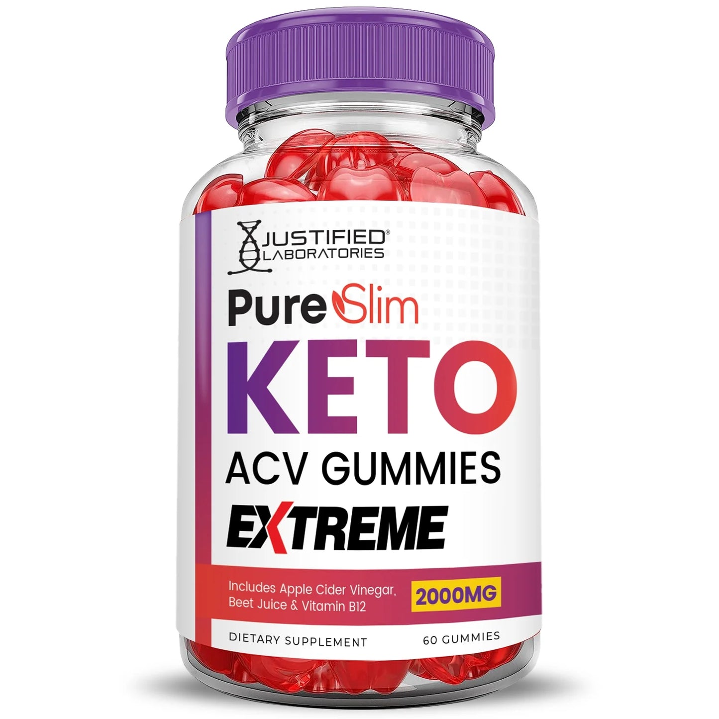 Supplement 120 Pure Gummys Pack) Gummies 2000mg (2 Slim Keto Extreme ACV Dietary