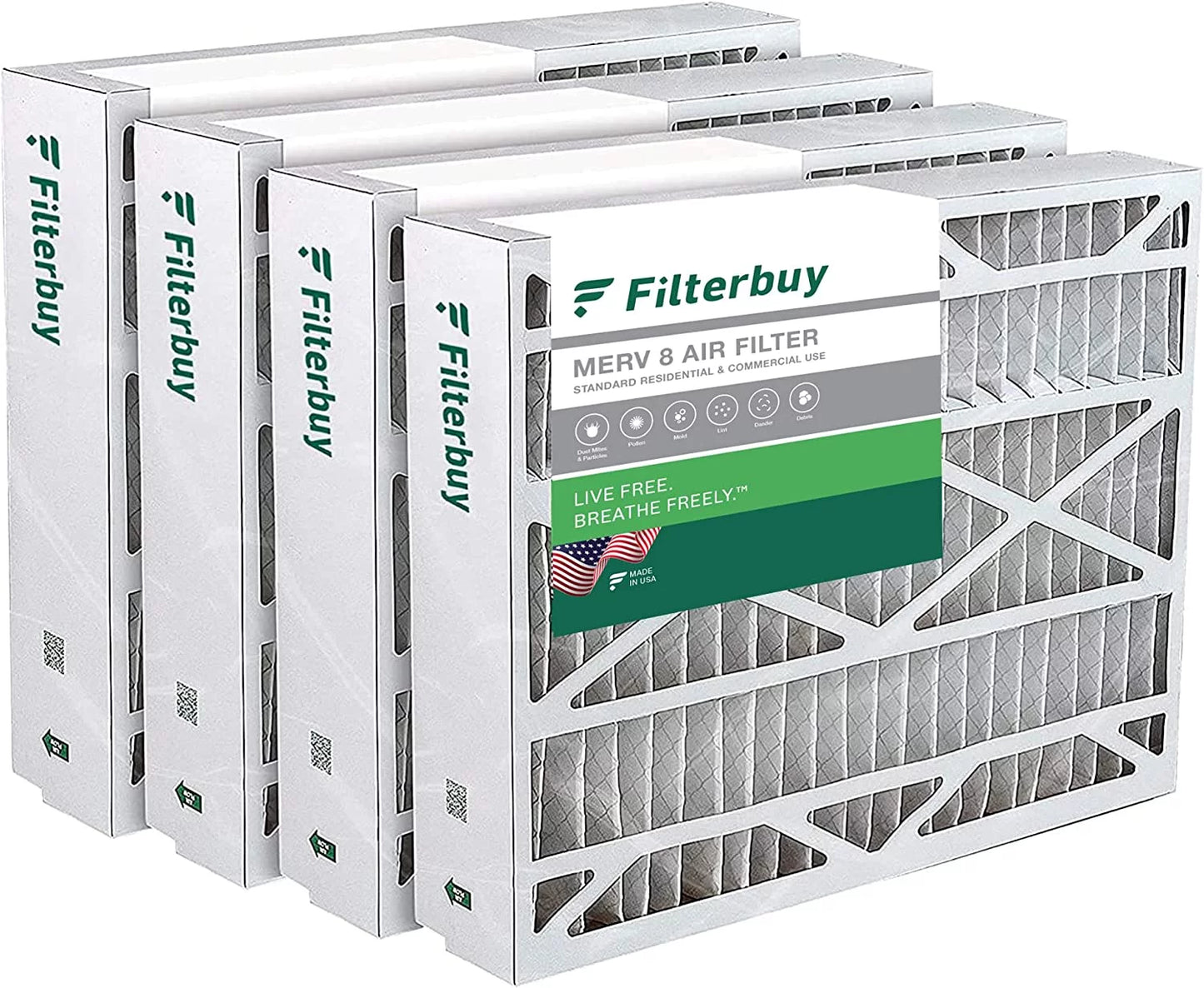 Air HVAC Payne (4-Pack) BDP, Pleated Furnace Bryant, MERV for 8 AC Carrier, Night, and & Filters Day 20x23x5 Filterbuy