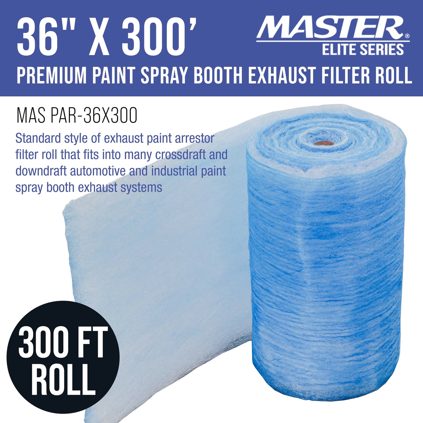 Booths - - Overspray in Arrestor Fiberglass Heavy-Duty Particles Refinish Booth 36" Traps Master Filter Gram Autobody Exhaust Paint 18 Auto Elite Captures x Premium Paint Roll, Paint Spray 300'