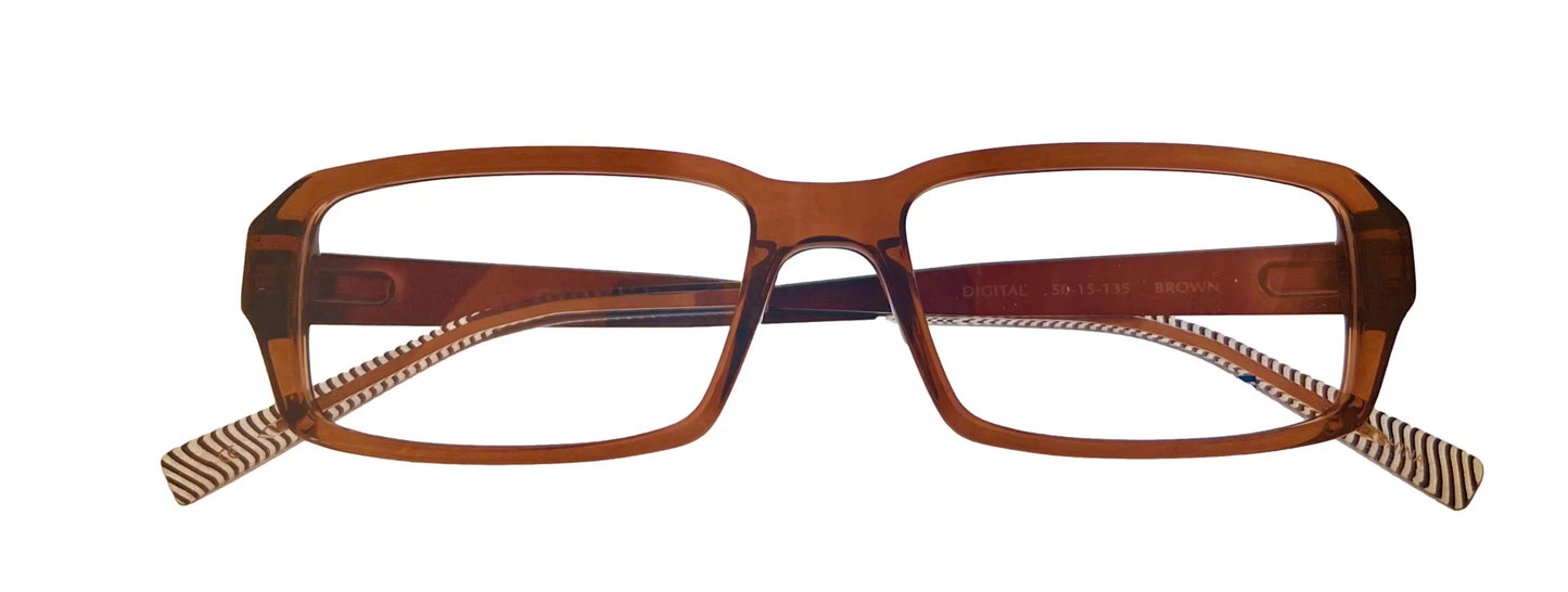 Eyeglass Soft Mens Ophthalmic Frame Rectangle Brown Plastic Converse Digital