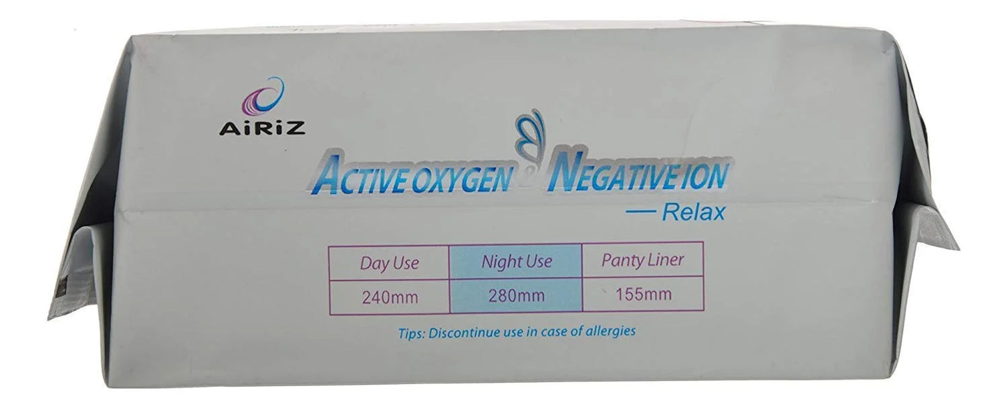 10 Night -(80 Ion Sanitary For Sanitary Napkin/Pad Active Pack) Relax Cotton Pads Oxygen Use Soft In Napkin & Airiz Negative