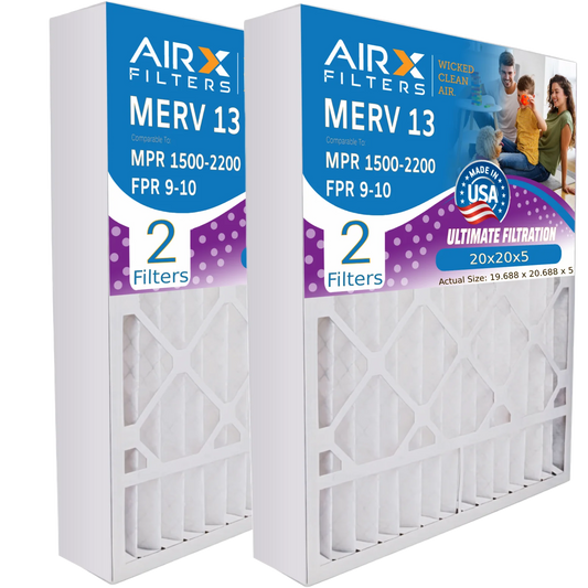 Ultravation 91-013 by 1500 with CLEAN Filter AIRX Air Made FILTERS Comparable to 2 9 Furnace Premium & MERV Compatible Filter MPR USA Pack - WICKED 20x20x5 FPR 13 20x20x5 2200 AIR.