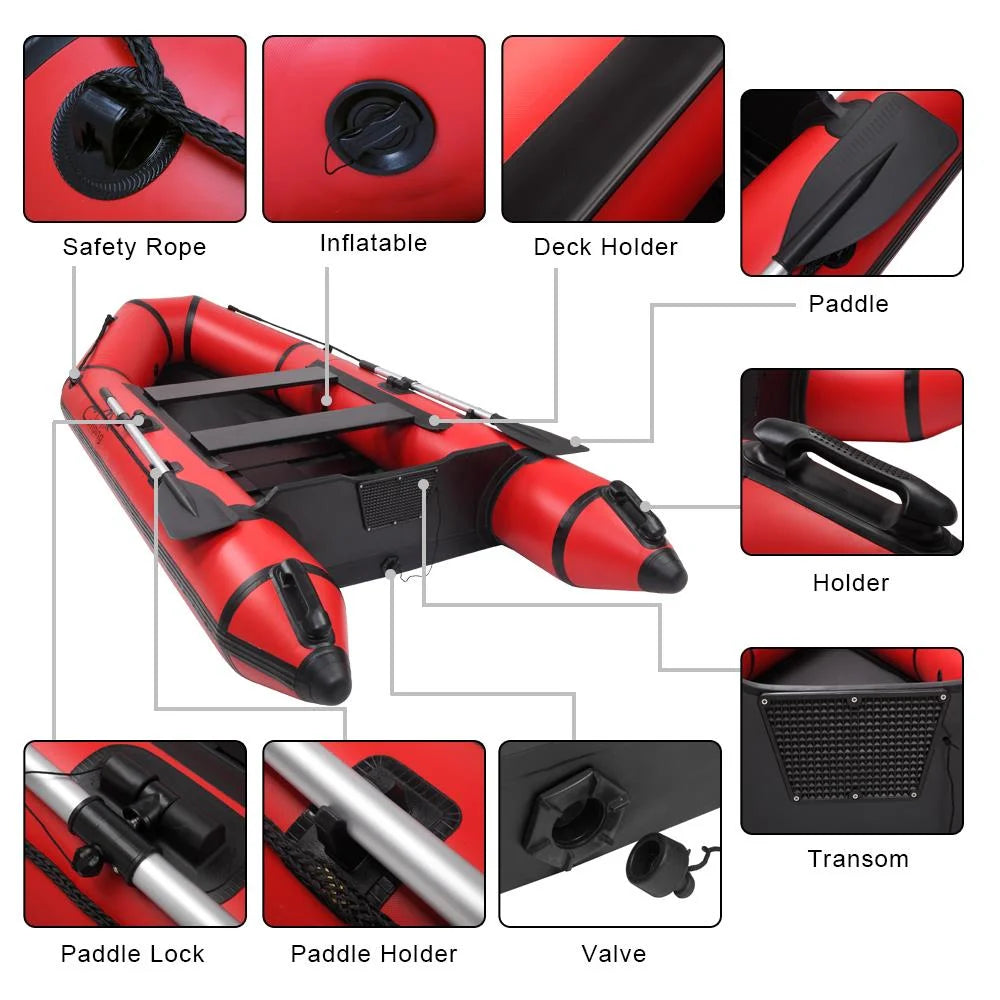 Boat Assault Campingsurvivals Fishing 10ft PVC Inflatable Red