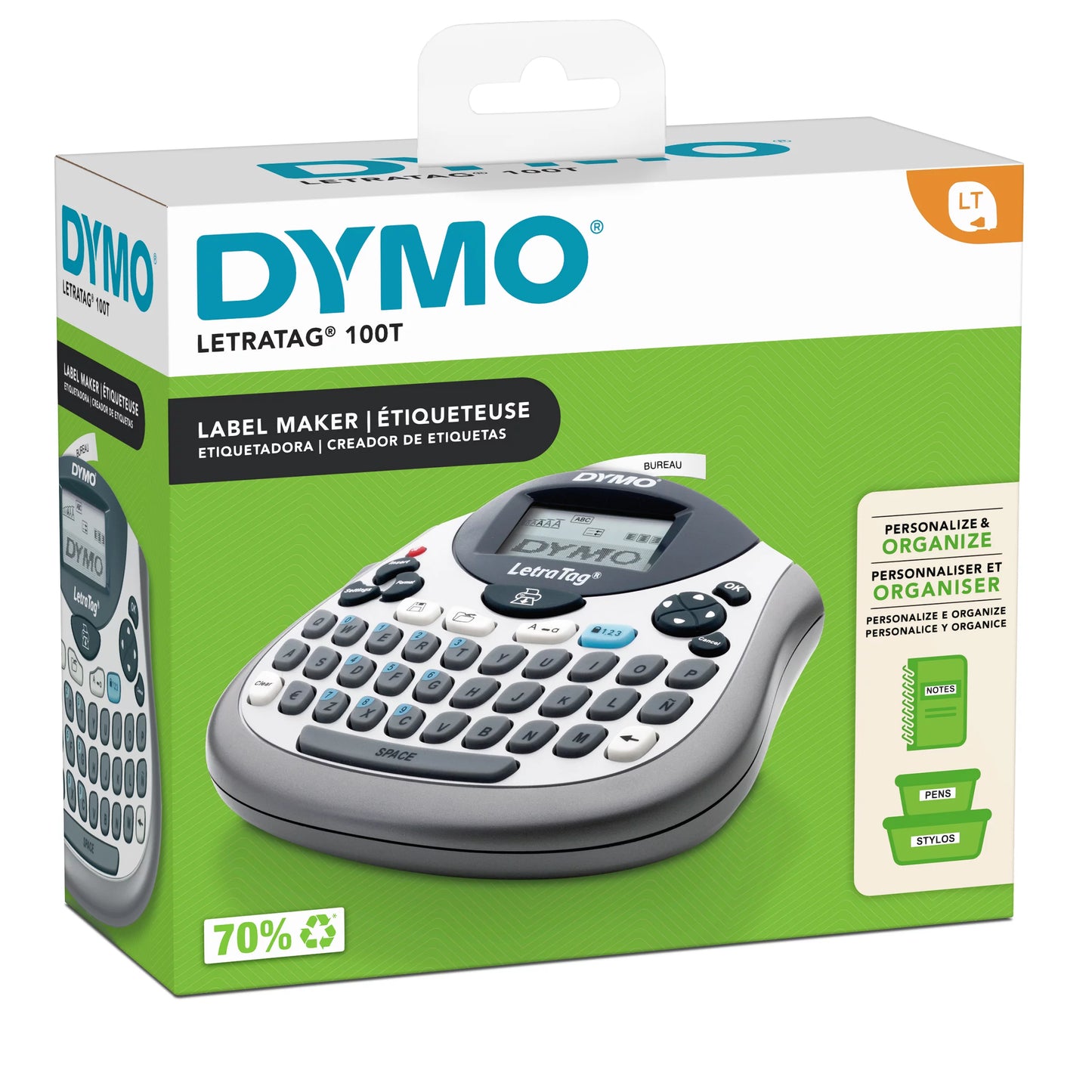 Label White Black LetraTag DYMO Includes Maker, Label Print 100T Paper QWERTY on