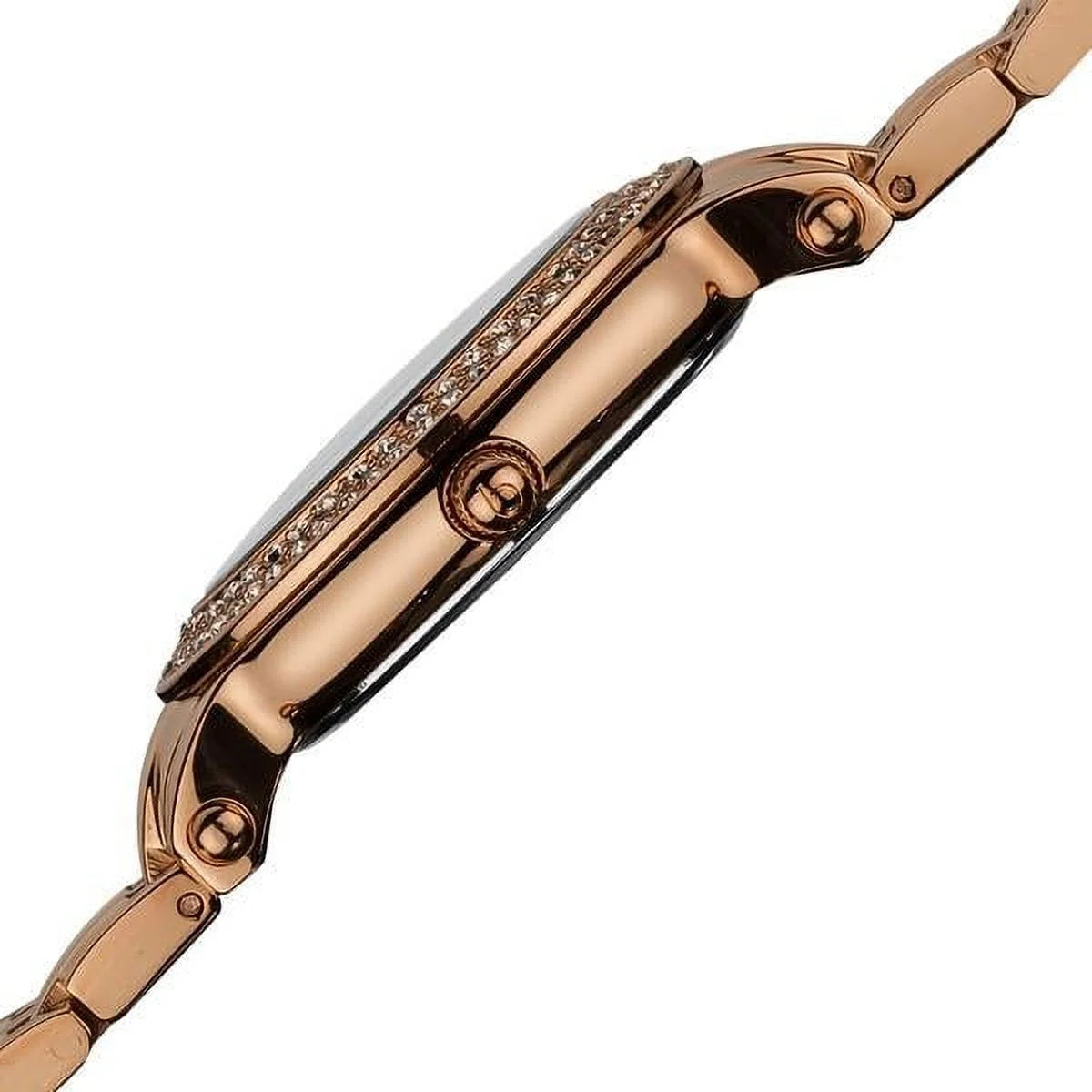 Dial Watch Steel Diamond Rose-Tone Women's of Mother Pearl Stainless Bracelet