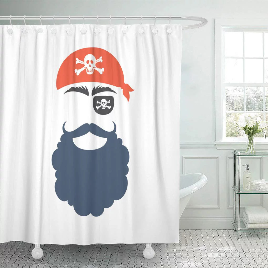 Booth 60x72 Eyecup Props Face Corsair Pirate Shower inch Mask Curtain SUTTOM Party Babushka Birthday Mustache Beard