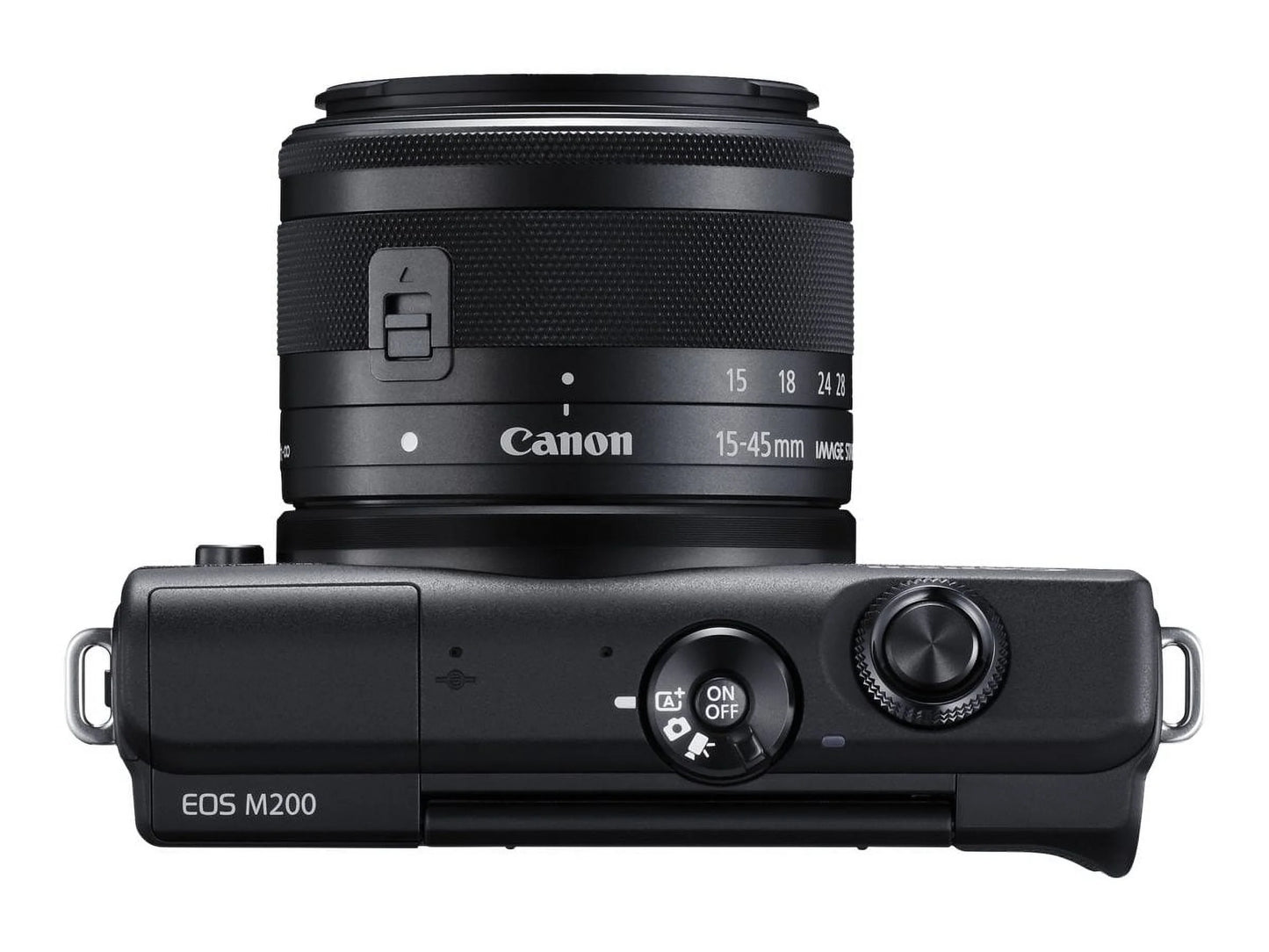 - / - Canon 25 4K camera MP IS fps lens M200 15-45mm Wi-Fi, Digital - 24.1 zoom EF-M 3x black Bluetooth optical - - APS-C - EOS - mirrorless STM -