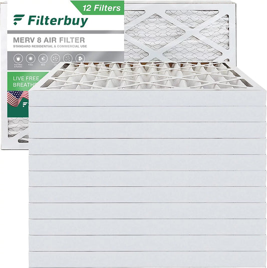 Filters AC 8x24x2 HVAC Air Filterbuy (12-Pack) MERV 8 Furnace Pleated