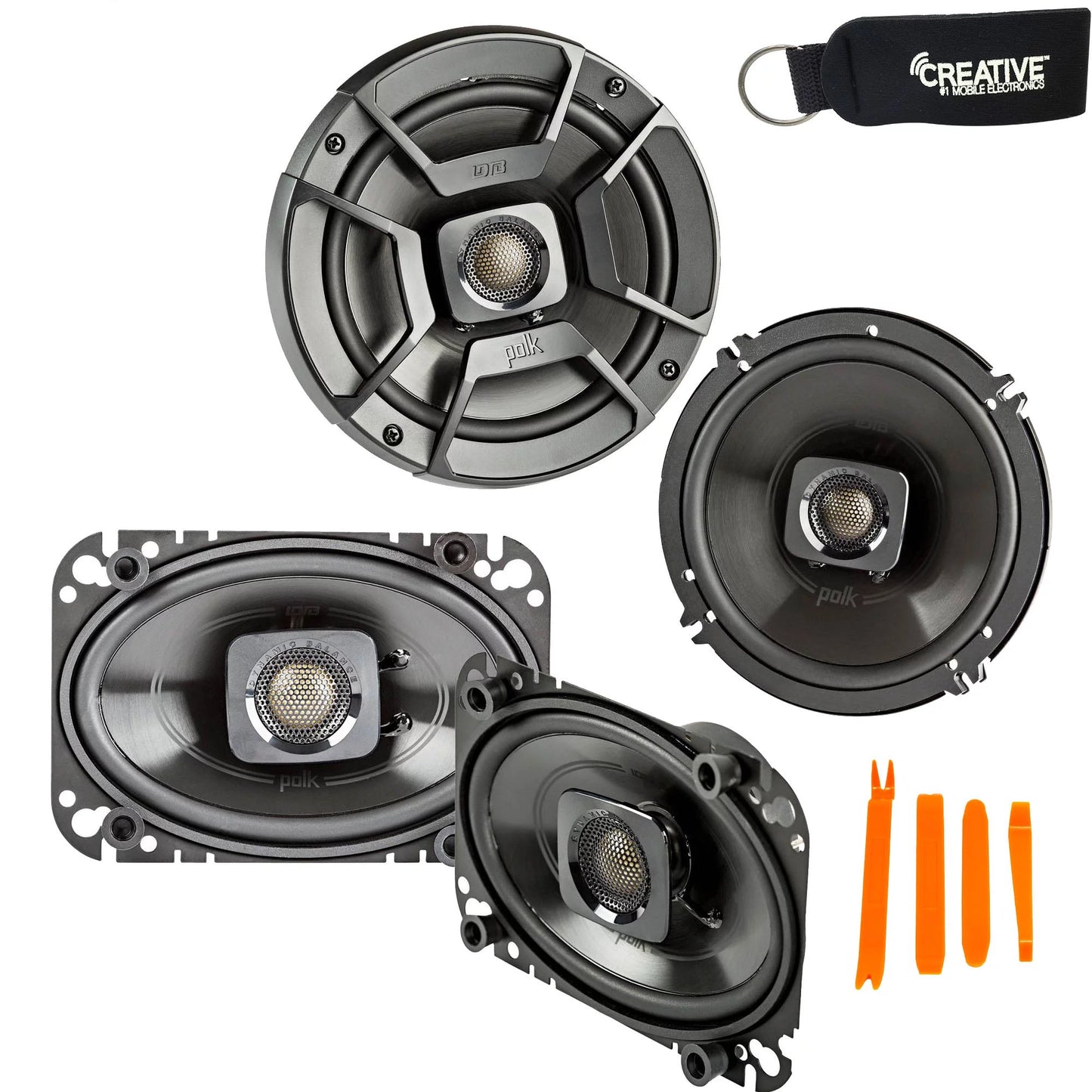 Speakers Includes A - 6.5" DB462 - DB652 Audio Pair 2 and Of Pair A Polk Bundle Coaxial 4x6" Pair Of