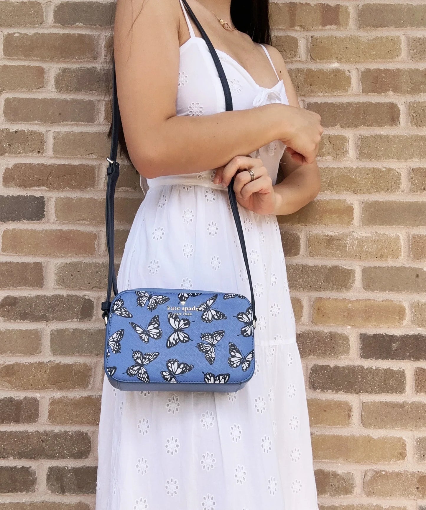 Mini Butterfly Sky Multi Kate Camera Zip Blue Staci Spade Crossbody Bag