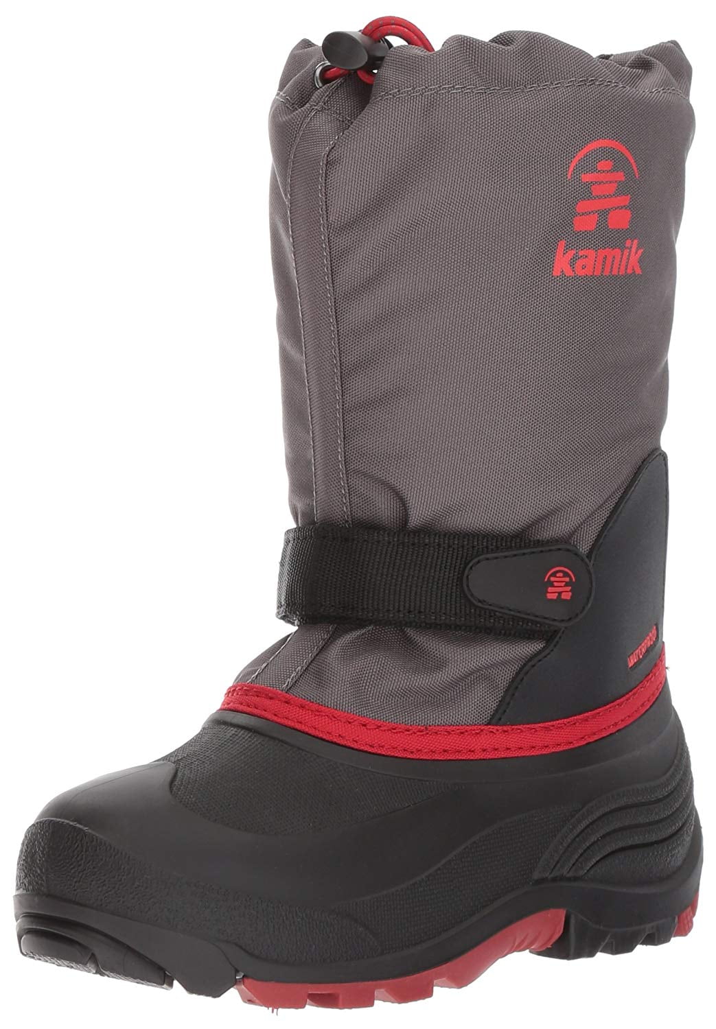 (3, charcoal Snow Waterbug5 Boot, Kamik Charcoal/Red, Red) Kids