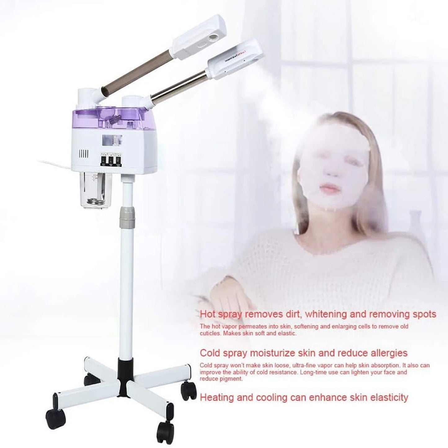 Device Cold Skin Steamer 110/220V Ion Spa Home in Ozone Steaming Facial 1 Sparyer Beauty Hot Care Machine 2 Plug EU/US and Spray