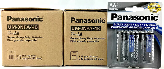 Super Battery Carbon Zinc Double Heavy Duty Batteries A AA Panasonic Power 100pc 1.5v