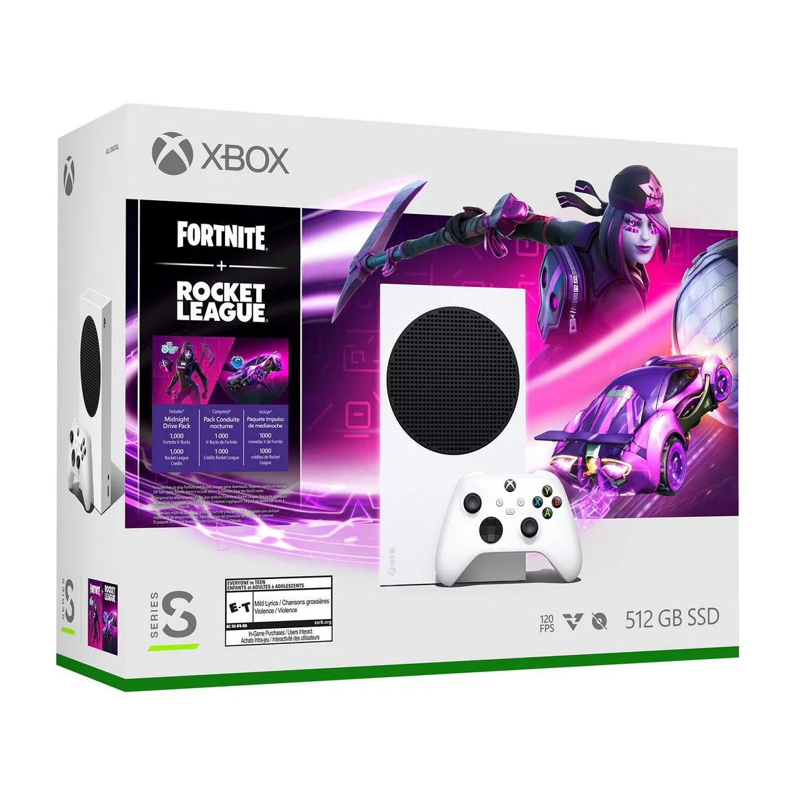 Xbox 798439326296 Bundle & Rocket Tomb League Raider, with Fortnite One,