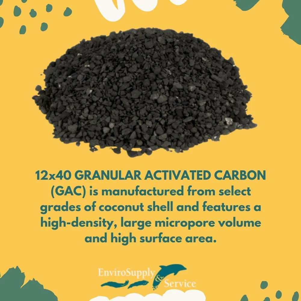 Virgin Carbon Filtration, 55 12x40 Activated Resealable Charcoal) Prewashed Cleaning EnviroSupply Pounds Shell - Aquarium Coconut Pure Ultra (Water