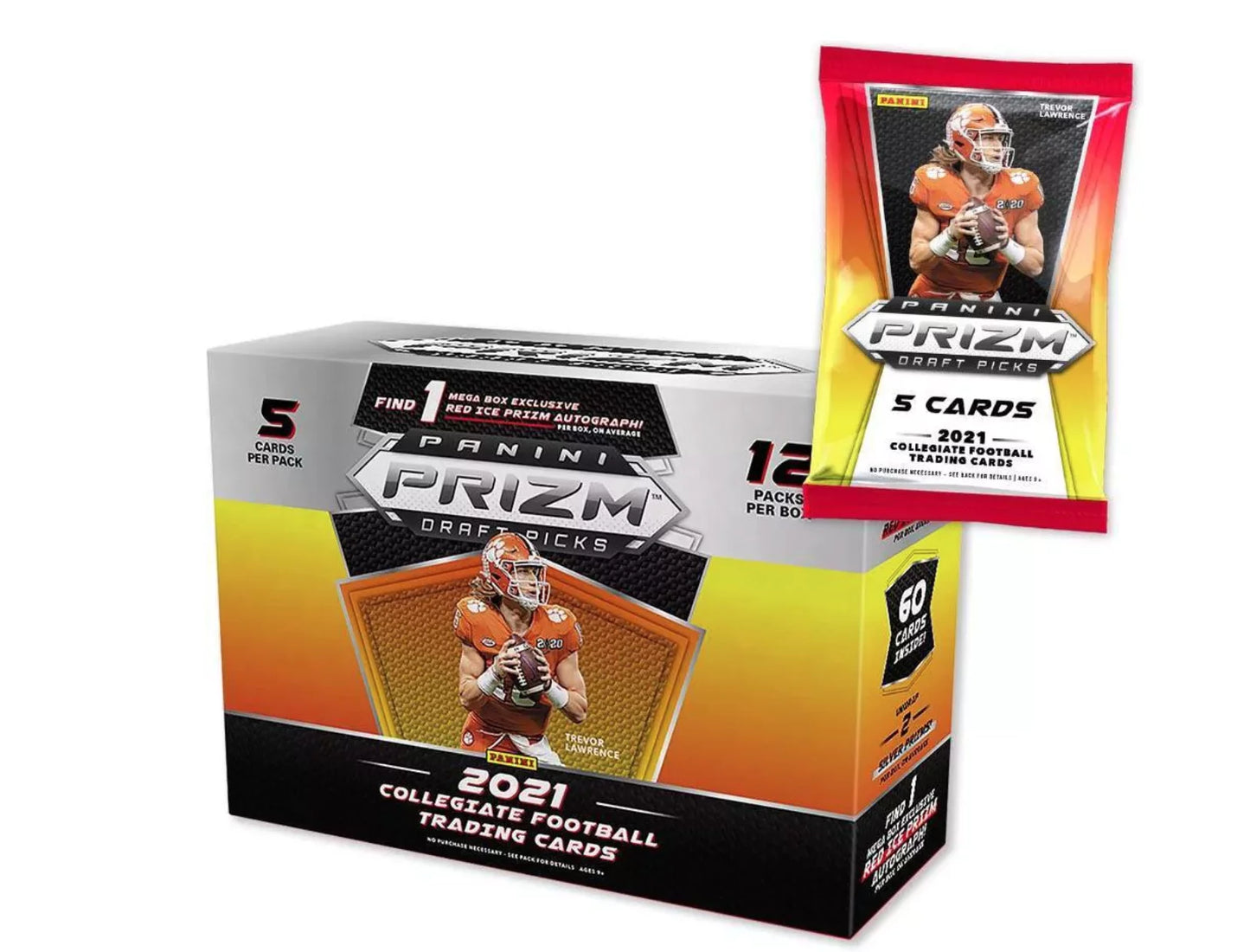 Autograph Panini Cards Picks 60 Collegiate 2021 Trading Draft Football Cards- Prizm +1