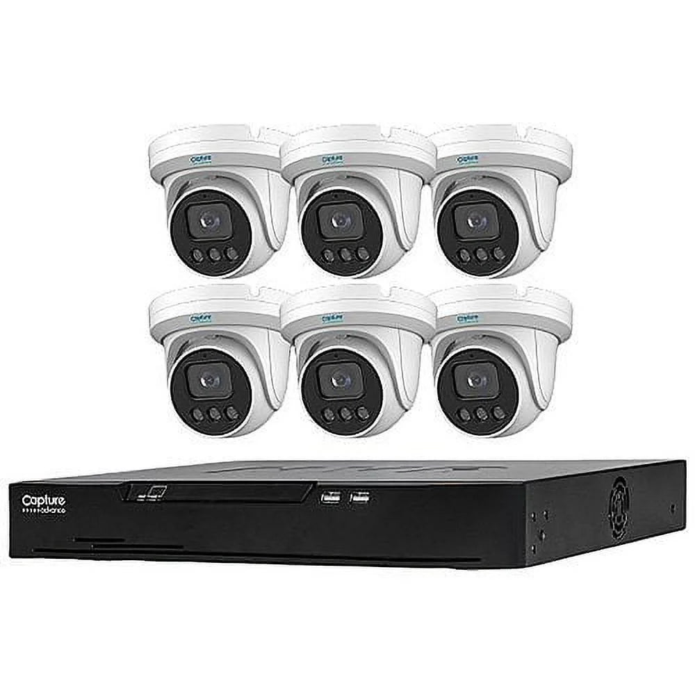 and Camera Kit, with 8-Channel Turret PoE NVR 4K R2-IP8C5MPK Lens 2.8mm (6) 7-Piece Advance (1) Capture 5MP Includes