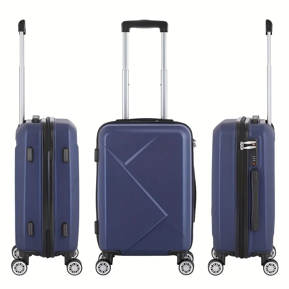 20-Inch Surface, Carry-On Wheels 20 Inch For Spinner And Suitcase Travel - Business, Luggage Hardside Scratch-Resistant Blue With Lock Four