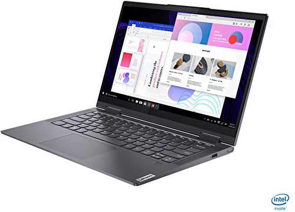 WI-FI Thunderbolt Iris LENOVO Touchscreen FHD 6 12GB Intel 10 with 4.0 2022 Xe inch SSD DDR4 7i Laptop Fingerprint 11th 14 Graphics Yoga i7-1165G7 512GB Windows Platform Core Backlit 2-in-1 EVO KB