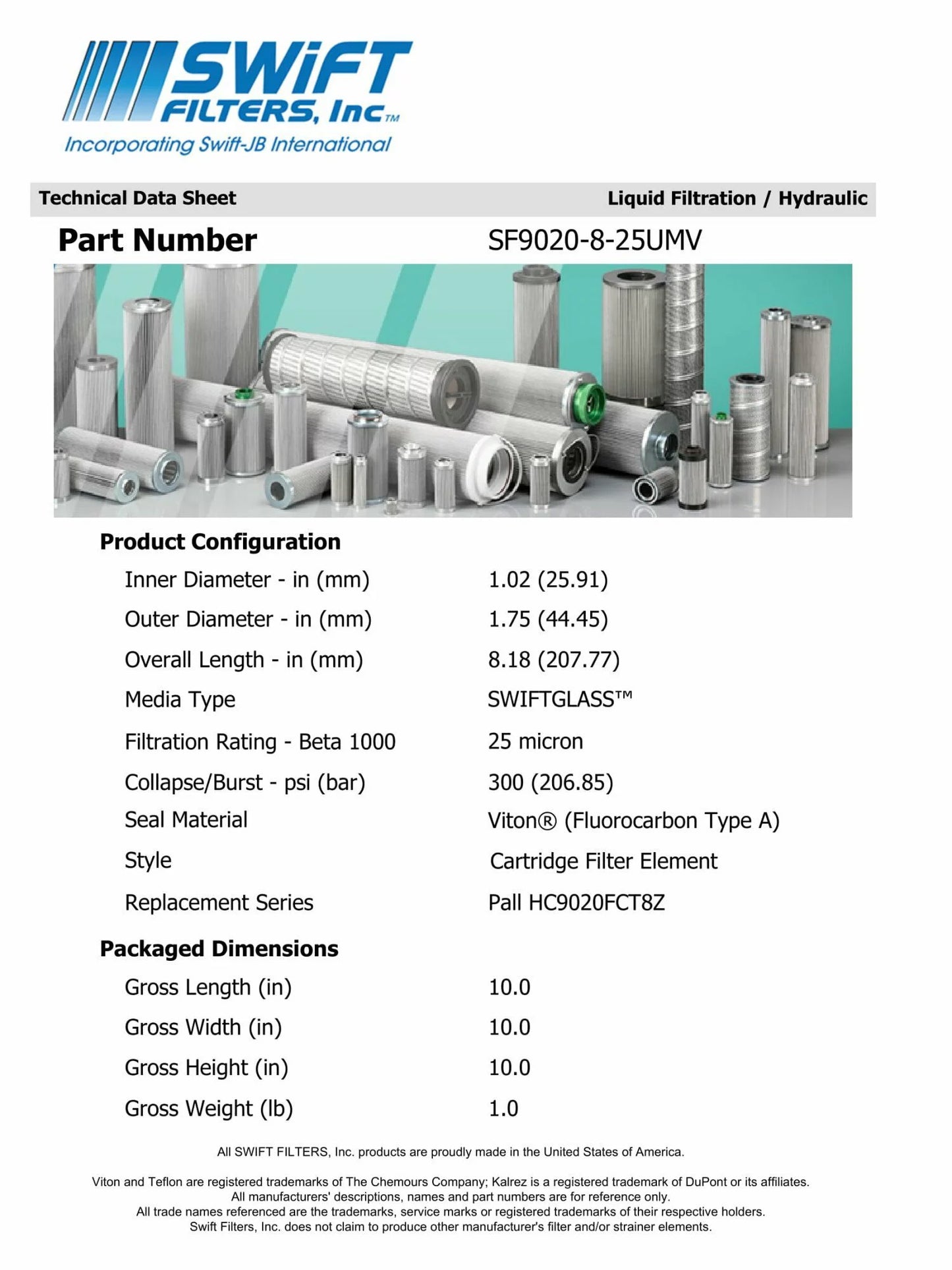 Cartridge Direct KOGYO Element Microglass Construction Interchange for TAISEI 25 Filter Micron P-F-TM-3-25C