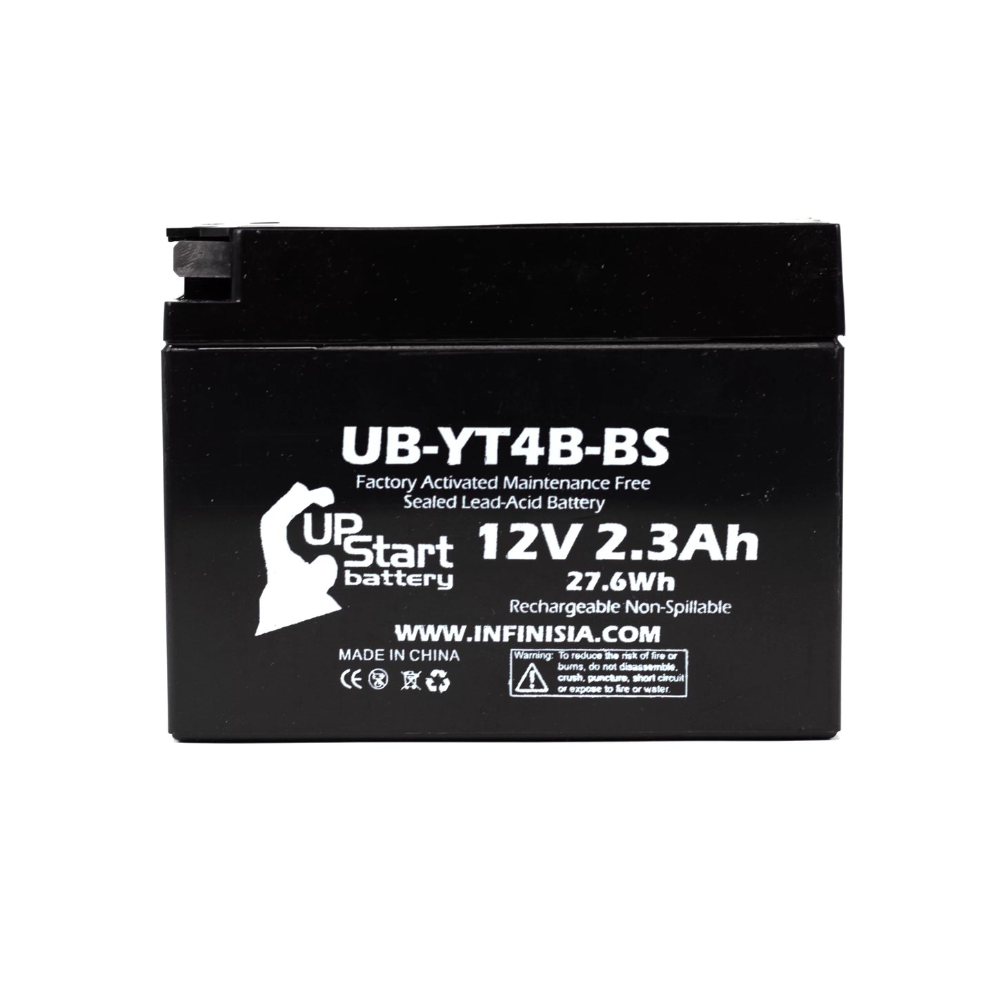 400CC Activated, Yamaha Battery Replacement Maintenance Battery Free, Factory UpStart 12V, Motorcycle SR400 - 2004 2.3Ah, UB-YT4B-BS 4-Pack for