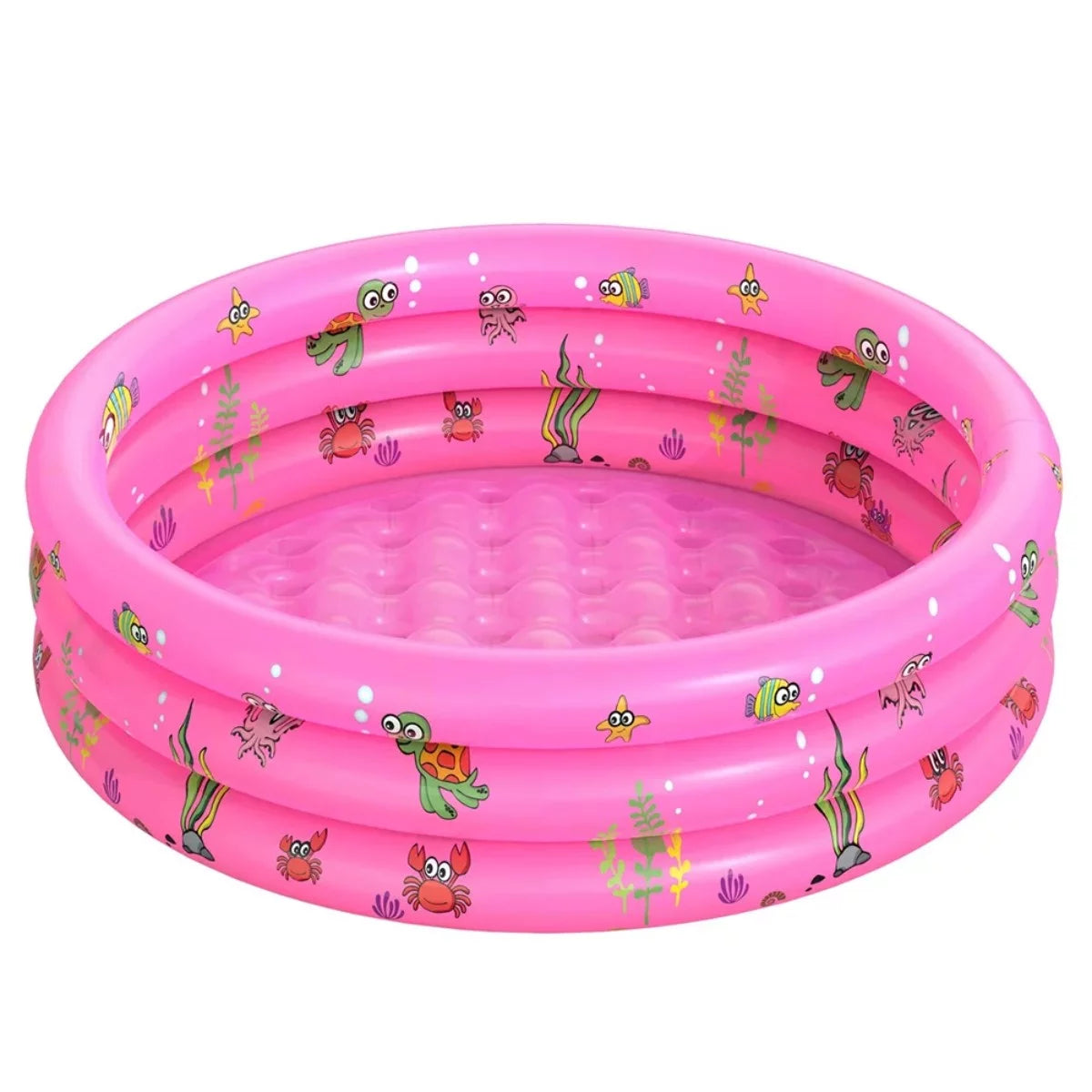 Pool Pool Kids,Toddler (Pink) for PVC Outside Blow Baby Babies Inflatable Round 3 Padding Family for Pool,Swimming Rings Up 51"x13"