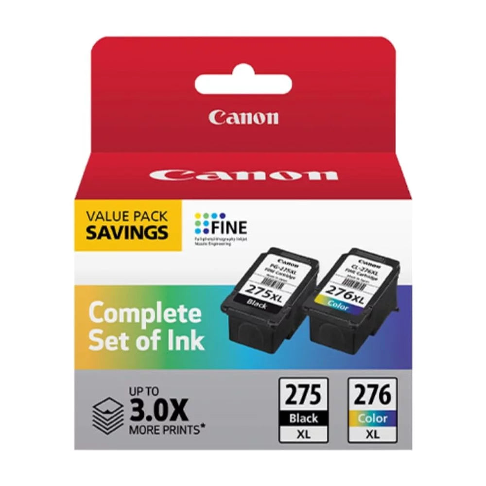 PG-275 Black/Tri-Color, XL Cartridge Pack, Ink XL/CL-276 Canon 4981C008 High-Yield Value