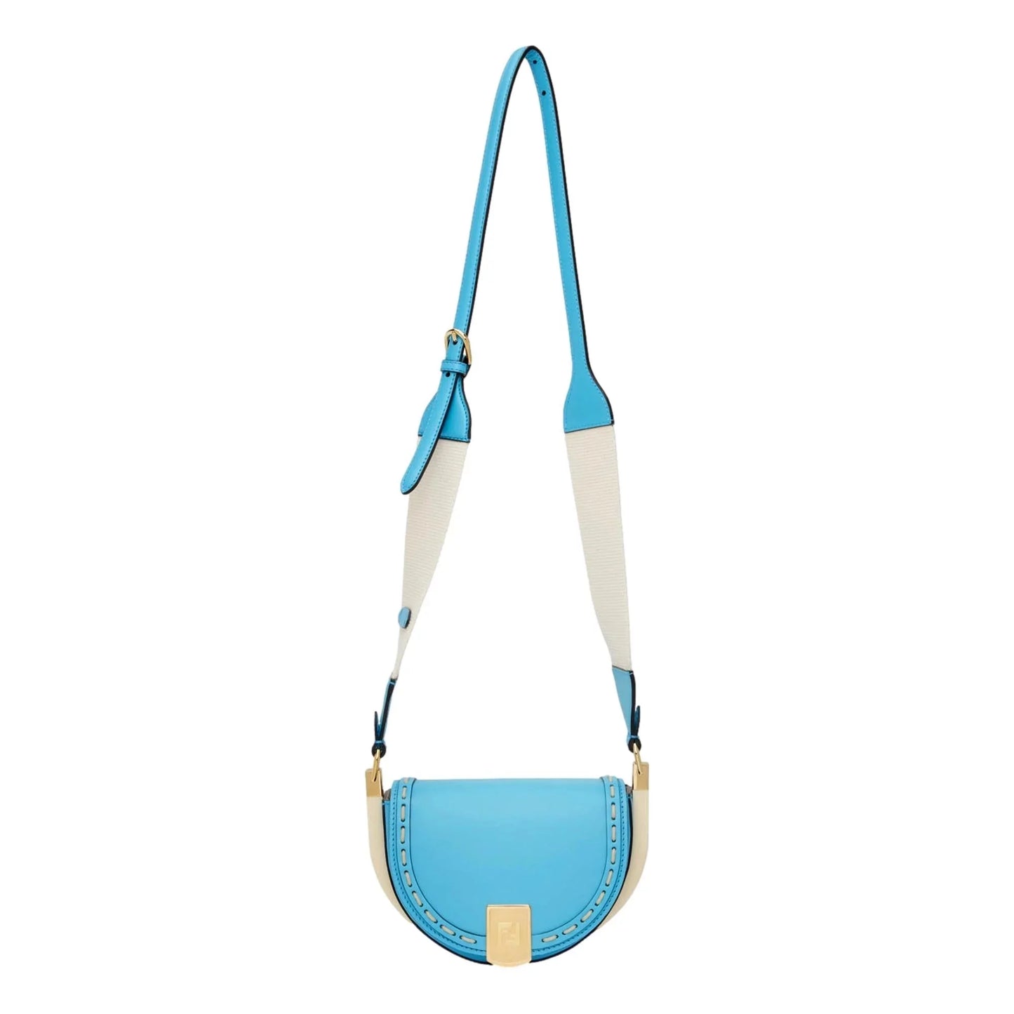 Cyber Leather Fendi Crossbody Satchel Moonlight Blue Bag