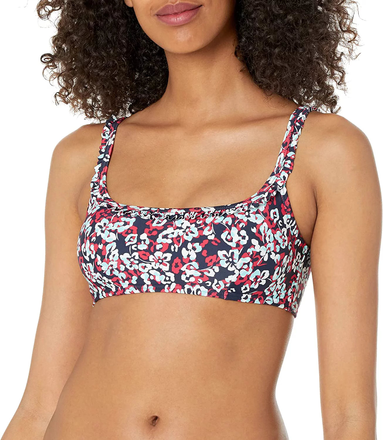 Ruffle US 2X-Large FLORAL Top, HAMILTON Bikini Printed Swim Hilfiger Tommy