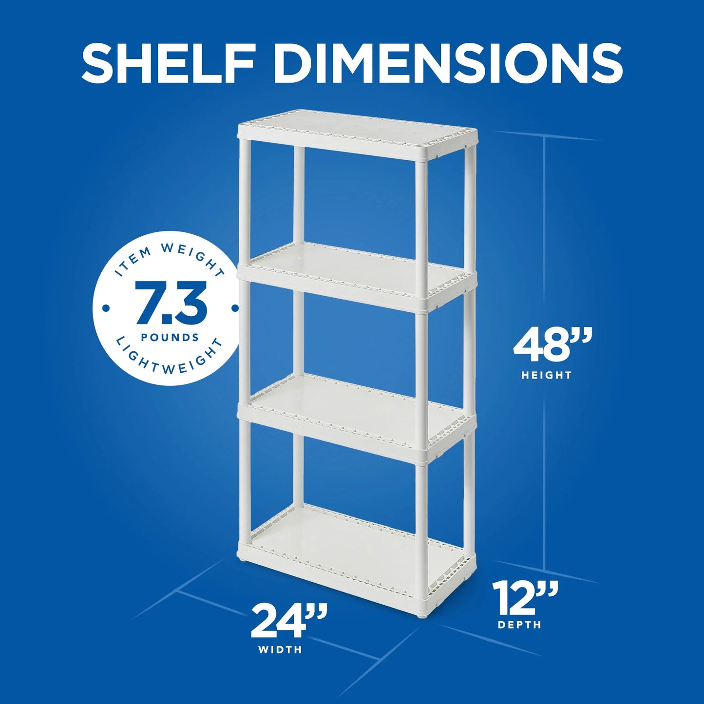 Shelf Height Living White Gracious Duty 4 Storage Light Pack) Set (2 Unit,