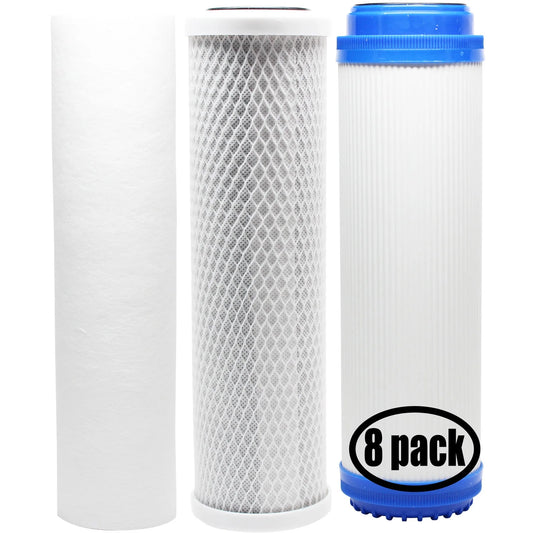 Carbon Filter & Pure RO 8-Pack Filter Includes System Replacement Brand Pentek PP - - Kit 150329 Denali for Filter GAC Filter, Block for Sediment