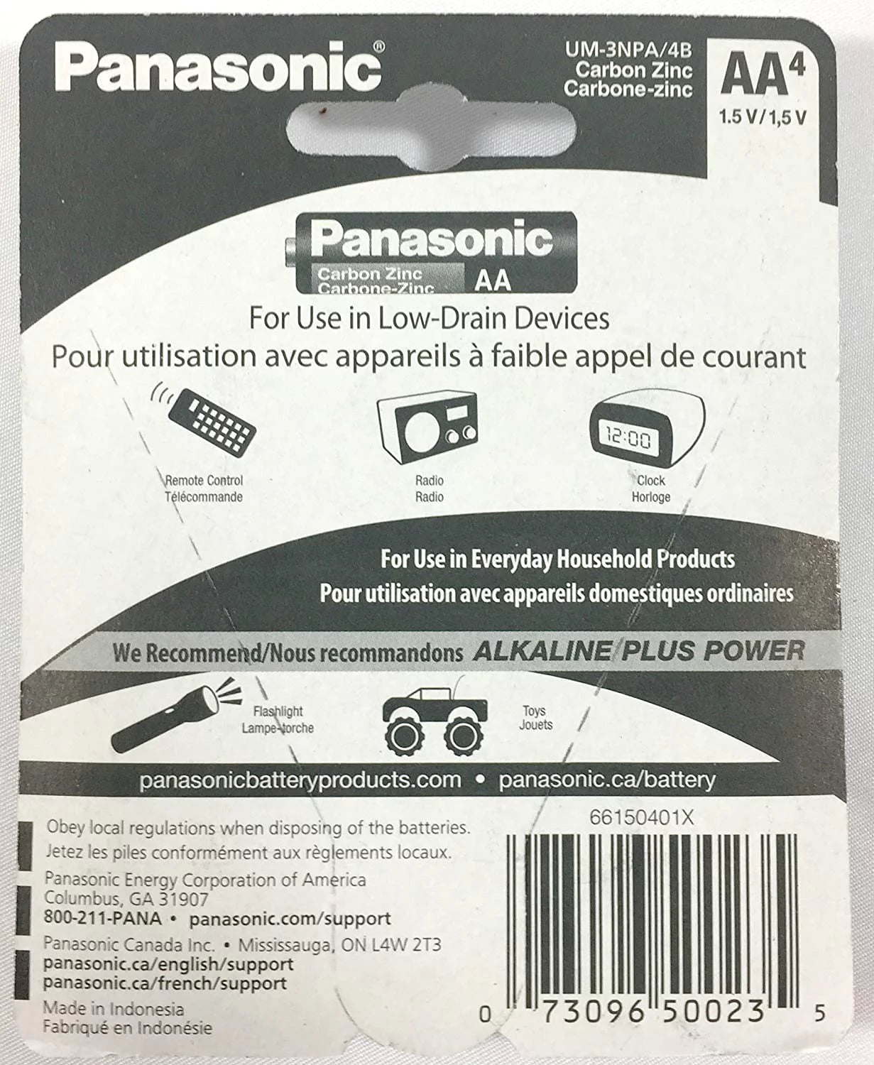 Super Battery Carbon Zinc Double Heavy Duty Batteries A AA Panasonic Power 100pc 1.5v