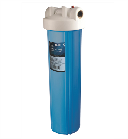 Whole Bluonics Blue Water Filter Canister-Cap included House Solid not Replacement 4.5"x20"