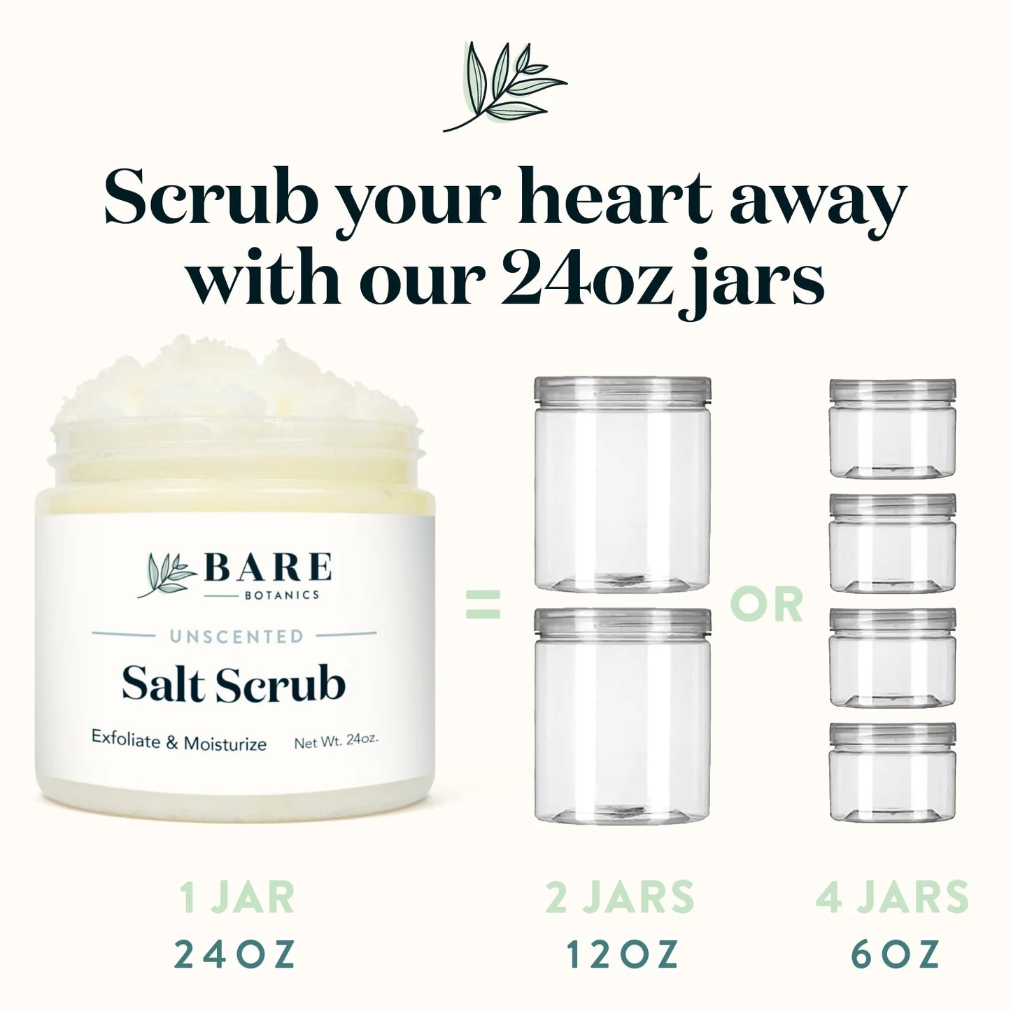 oz Unscented Sea Botanics Bare Scrub Salt Body Scrub 24