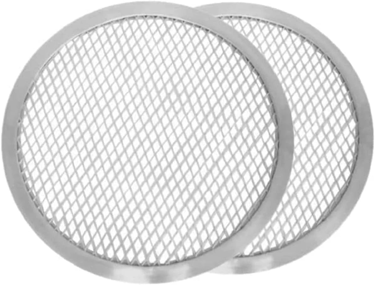 Round Screen Bakeware of Tray Pizzeria Pizza Home Set TrueCraftware- Aluminum Screen Restaurants & Baking Seamless for Pan Round 2 Rim- Kitchen Baking Tray 16” Pizza Pizza