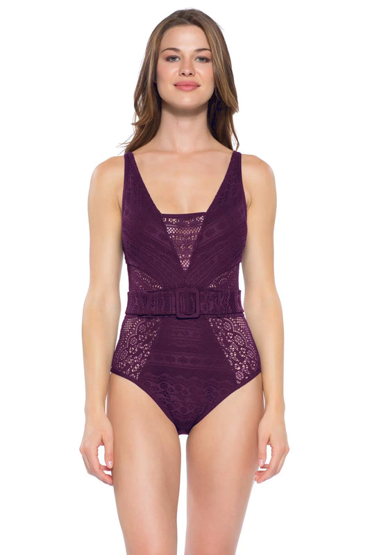 $128 Size Rebecca Merlot XS MSRP Color Belted Virtue One-Piece Play