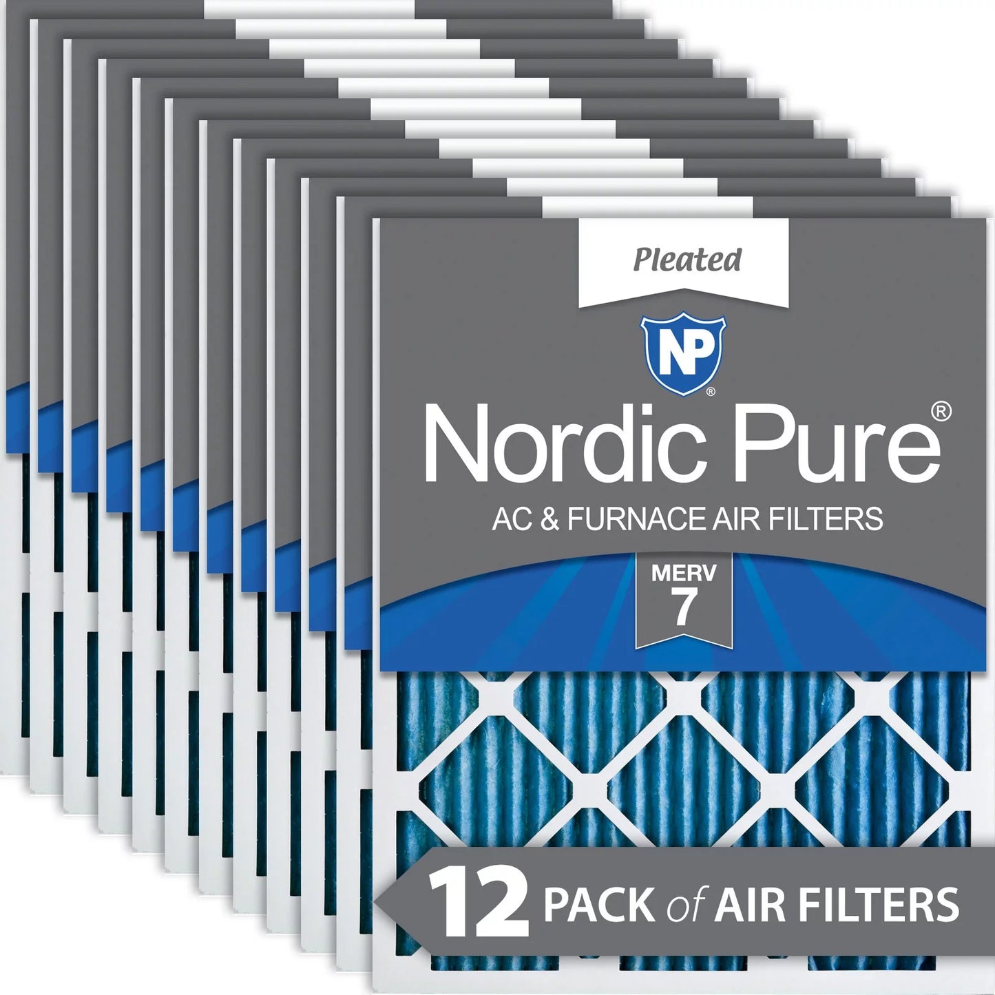 (15_1/2x24_1/2) 7 Filters MERV Pack 12 Pleated Air 16x25x1