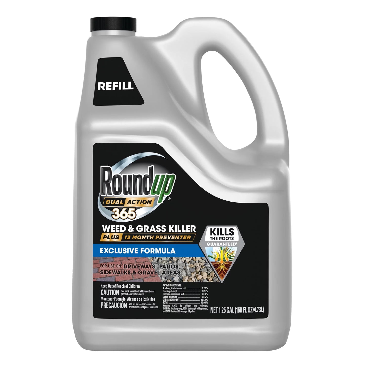 Roundup Plus Dual Preventer 1.25 Grass Refill, & 365 Action Month Weed gal. Killer 12