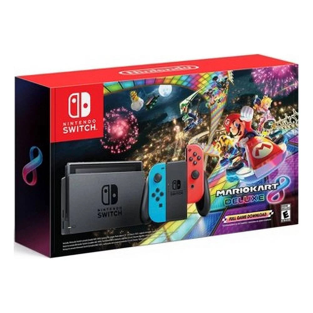 Mario HD - blue - Neon and neon Blue Deluxe neon 8 Red Joy-Con Kart Nintendo with black, Neon - Full console Game Switch red, -