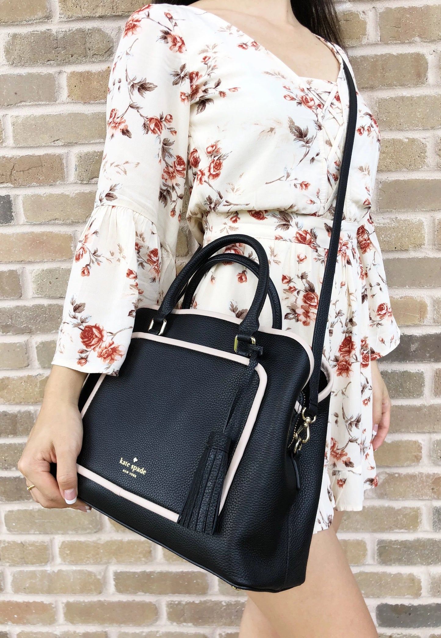 Place Evangelie Tassel Crossobody Satchel Black Ward Kate Bag Spade