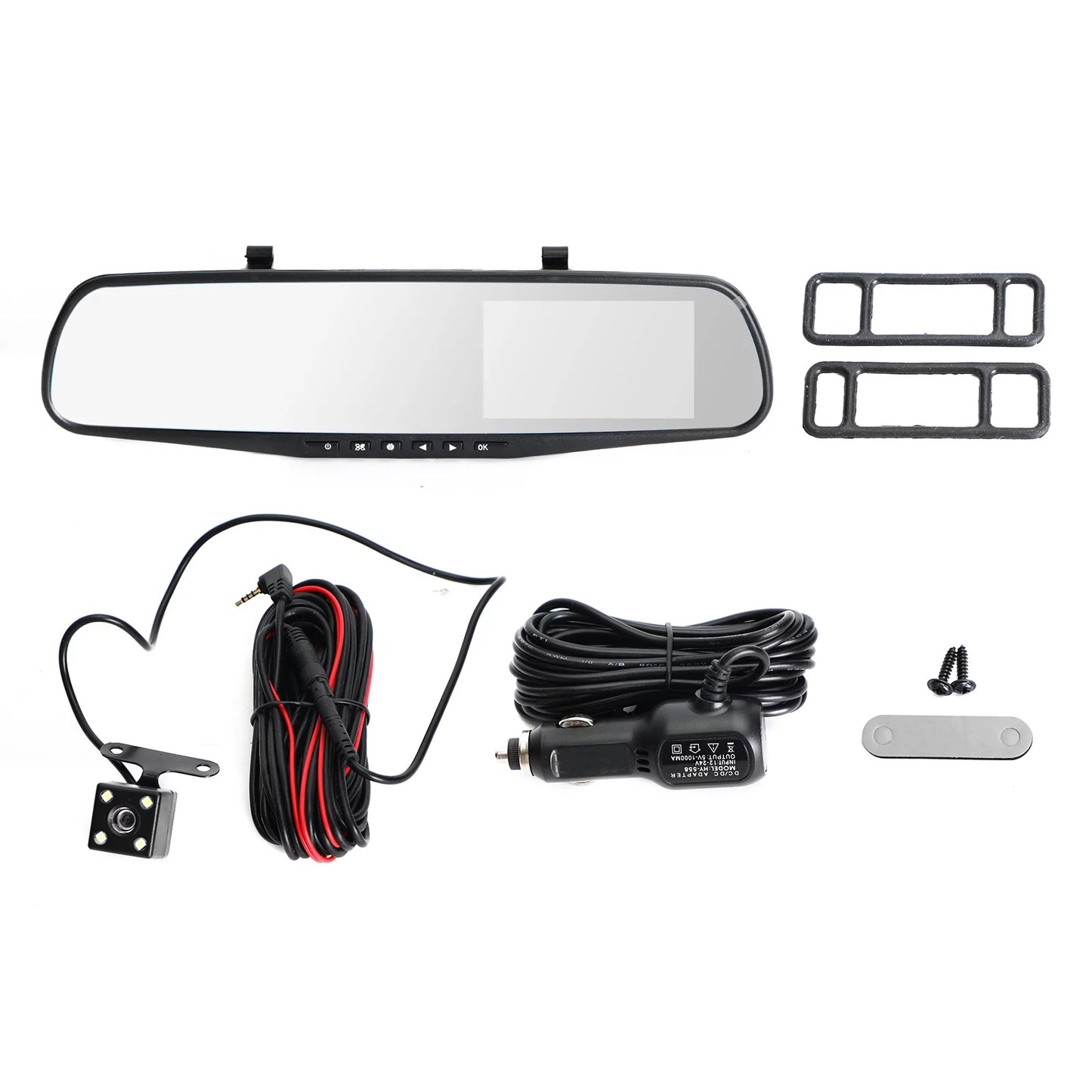 Cam Car Mirror Dash DVR HD Camera Recorder Front Dual 1080P Rearview Rear Video