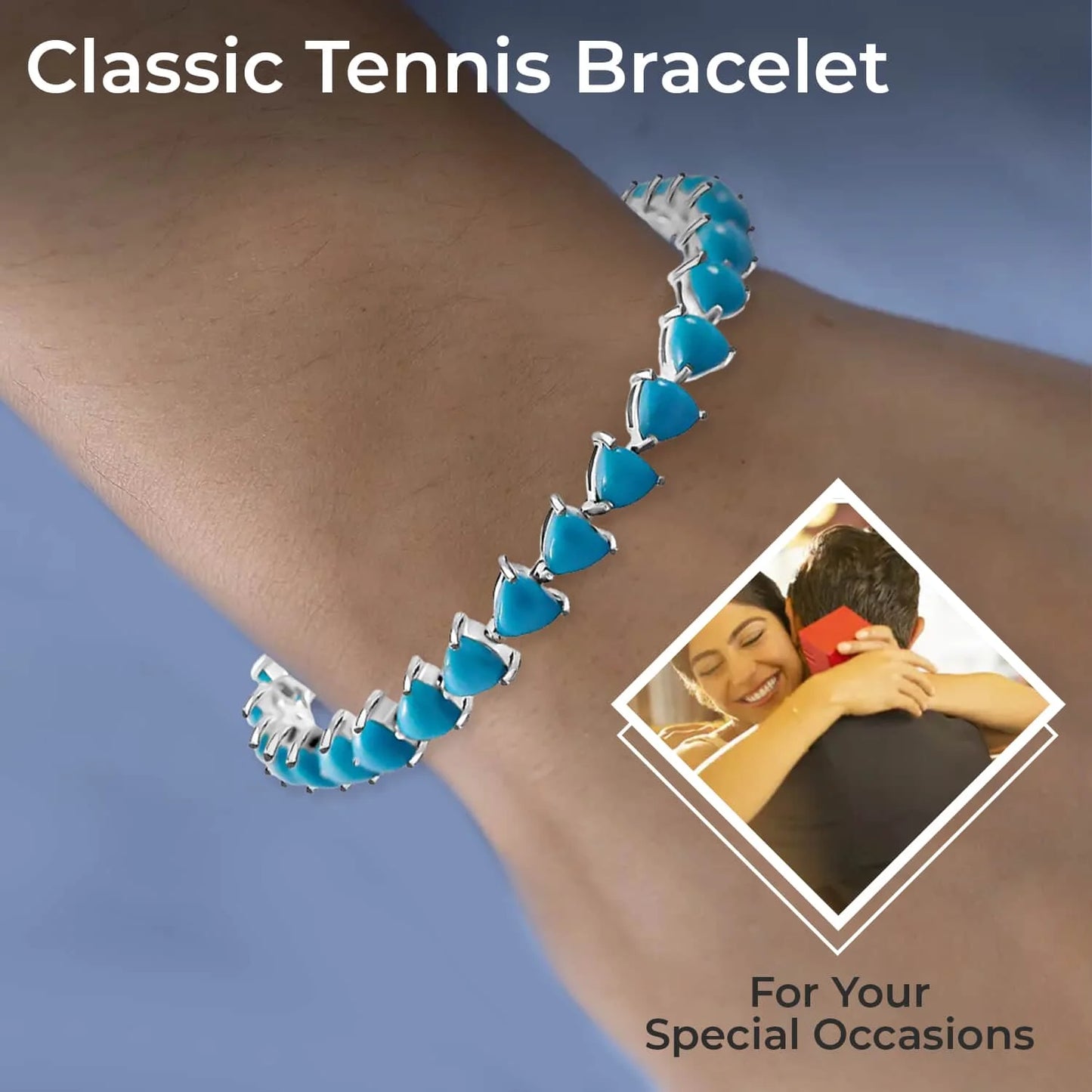 Platinum Women Turquoise Tennis Beauty Sleeping Silver Shop Plated LC Birthday Gifts Mothers Sterling Trillion for Size Ct Mom 925 10.99 for Day 7.25" Jewelry Bracelet