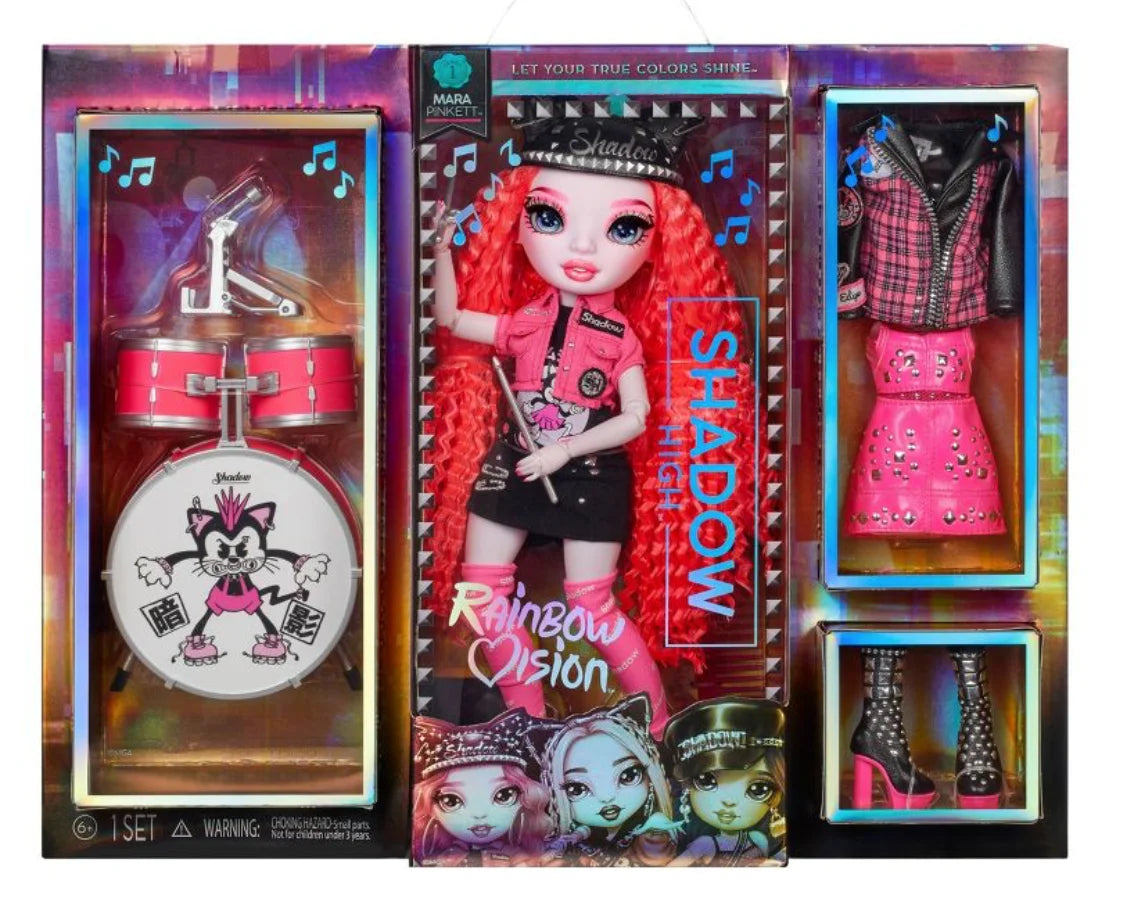 Fashion & Accessories Match Rainbow Shadow Mix 2 Doll. (Neon Collectors Years Gift Playset, Great 6-12 Old Pink) Rock Shadow-Mara & Neon Designer Kids Pinkett Vision Band Outfits High for