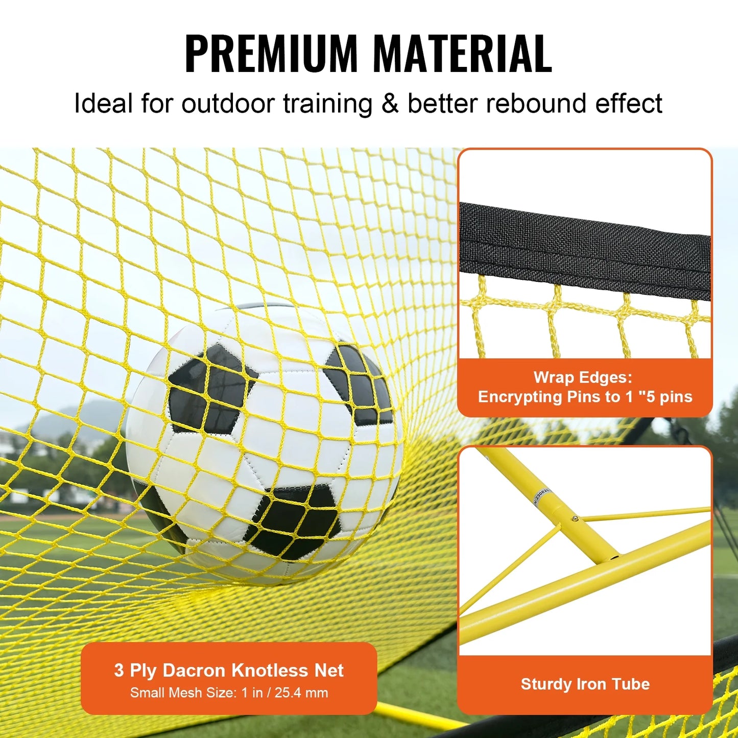 Portable Trainer Rebounder BENTISM Portable Soccer Soccer 2-IN-1 71"x40" Net Bag