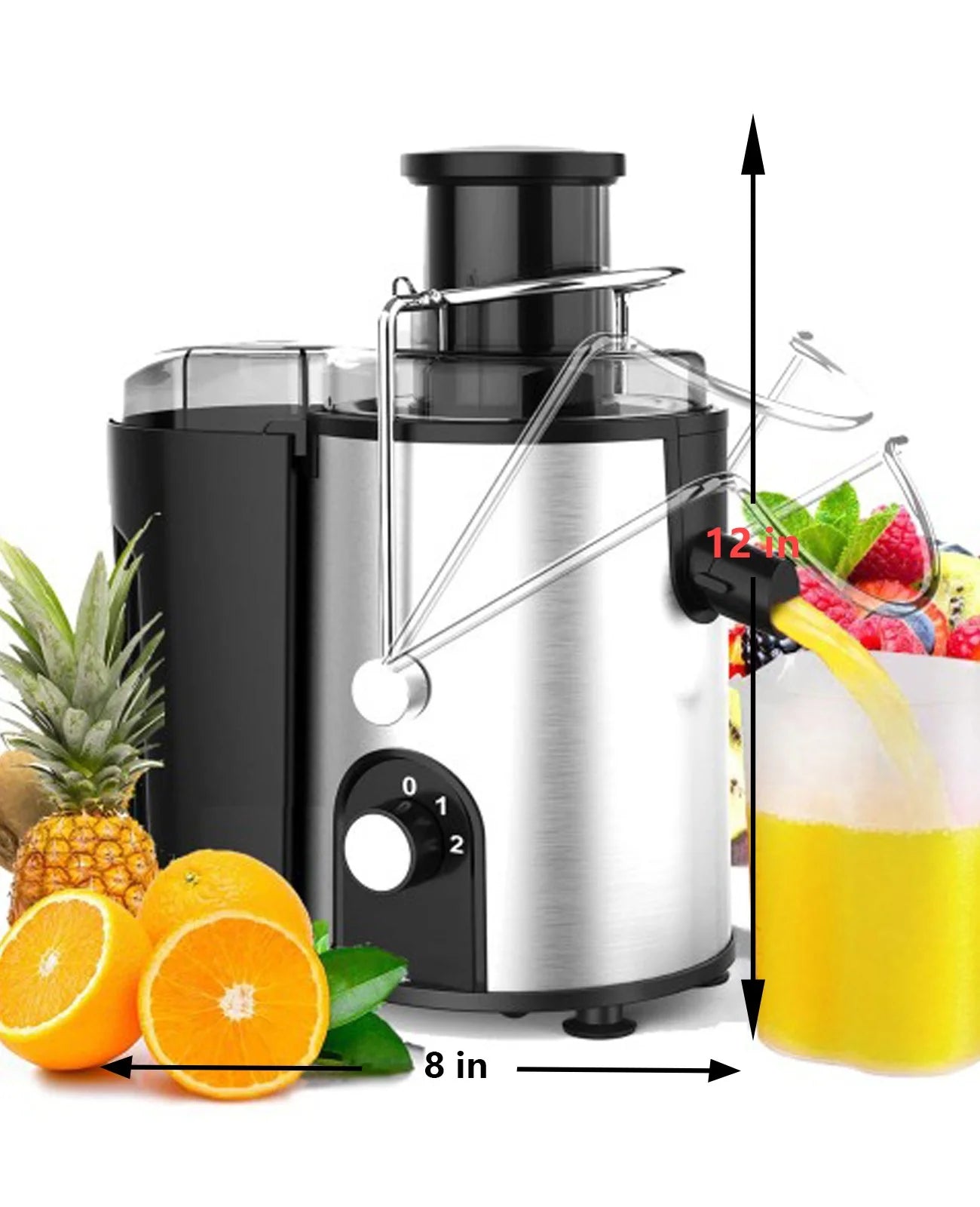 and High Vegetables Anti-Drip Yield - Machines - Included Juice Brush Fruits & Catcher Juicer Centrifugal for