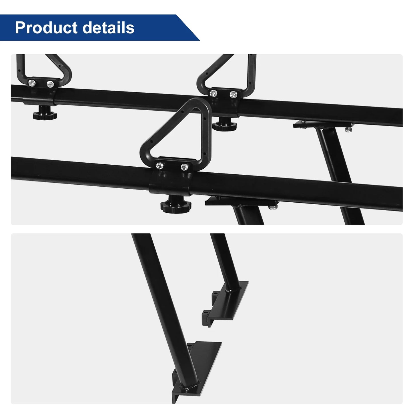 BoardRoad Truck Black Capacity Truck Racks 1,000lbs for Bed Kayak Ladder Required) Lumber Ladder Racks, (No-Drilling Universal Cargo Surfboard Pickup Aluminum